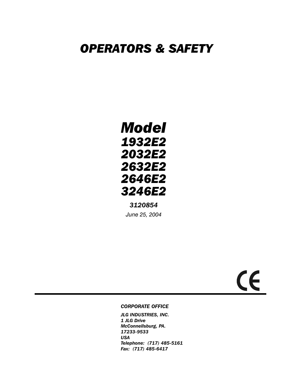 JLG 3246E2 Operator Manual User Manual | 46 pages