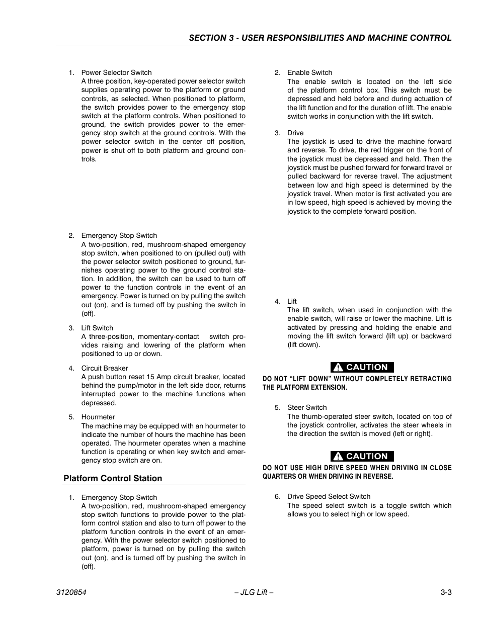 Platform control station | JLG 3246E2 Operator Manual User Manual | Page 23 / 46