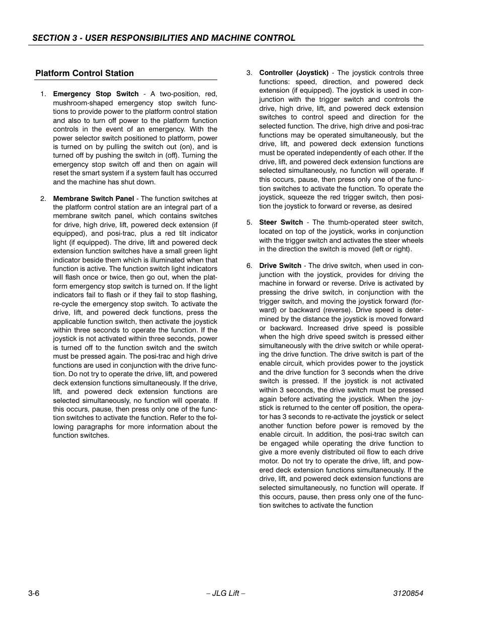 Platform control station | JLG 3246E2 Operator Manual User Manual | Page 26 / 46