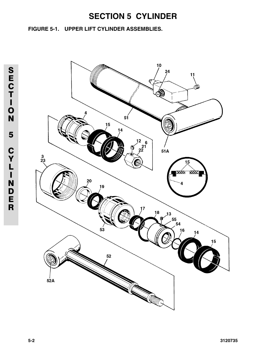 Figure 5-1. upper lift cylinder assemblies, Upper lift cylinder assemblies | JLG 45ic ANSI Parts Manual User Manual | Page 100 / 158