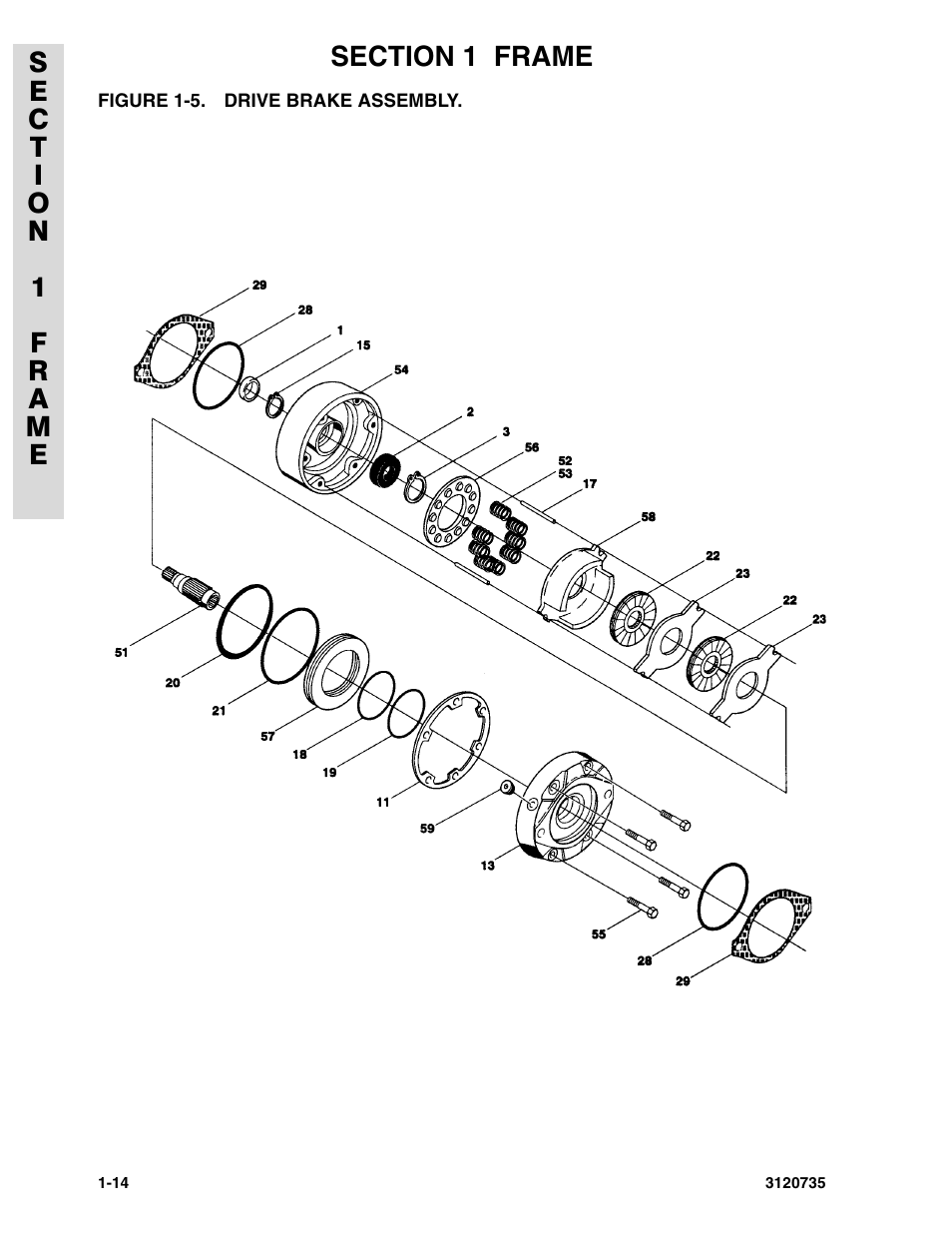 Figure 1-5. drive brake assembly, Drive brake assembly | JLG 45ic ANSI Parts Manual User Manual | Page 20 / 158