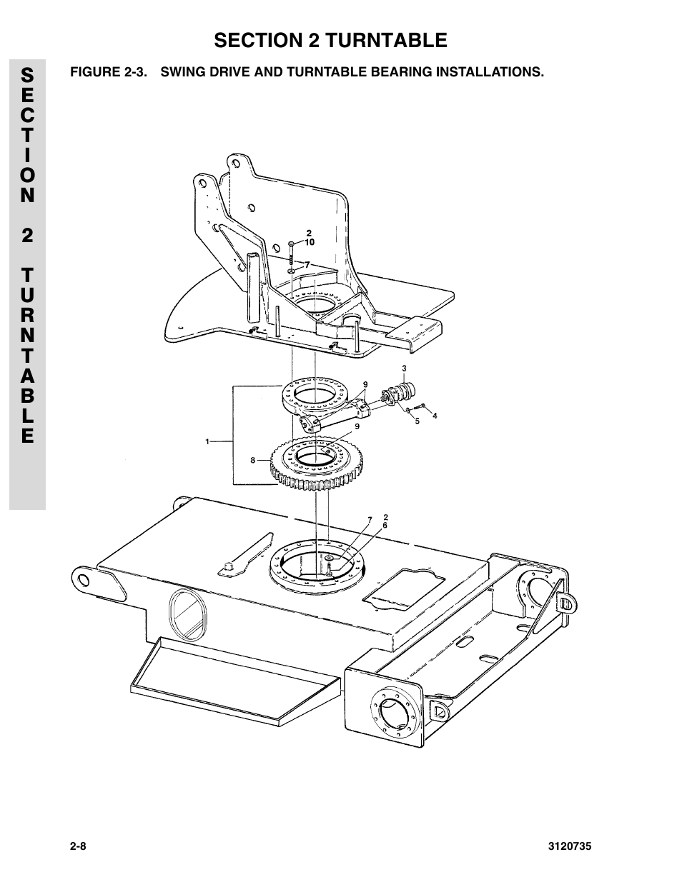 Swing drive and turntable bearing installations -8, Swing drive and turntable bearing installations | JLG 45ic ANSI Parts Manual User Manual | Page 62 / 158