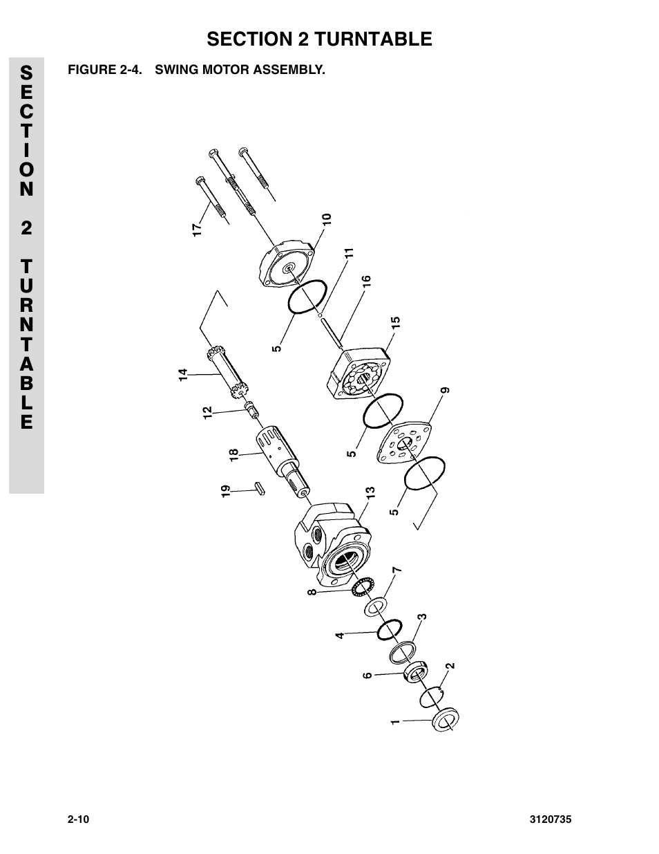 Figure 2-4. swing motor assembly, Swing motor assembly | JLG 45ic ANSI Parts Manual User Manual | Page 64 / 158