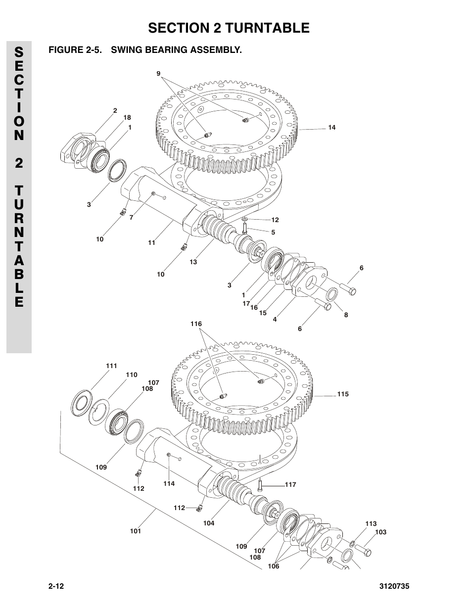 Figure 2-5. swing bearing assembly, Swing bearing assembly | JLG 45ic ANSI Parts Manual User Manual | Page 66 / 158