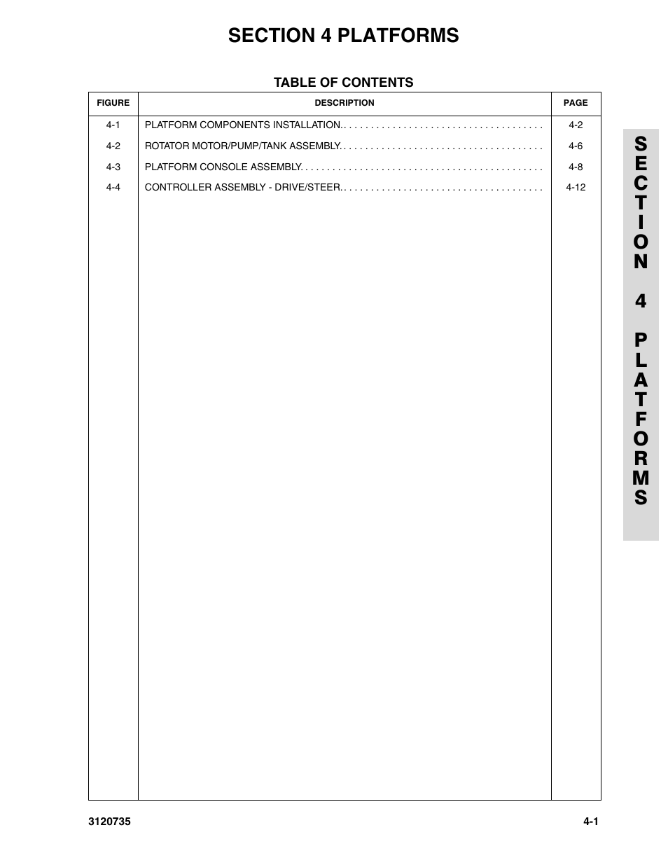Section 4 platforms | JLG 45ic ANSI Parts Manual User Manual | Page 85 / 158
