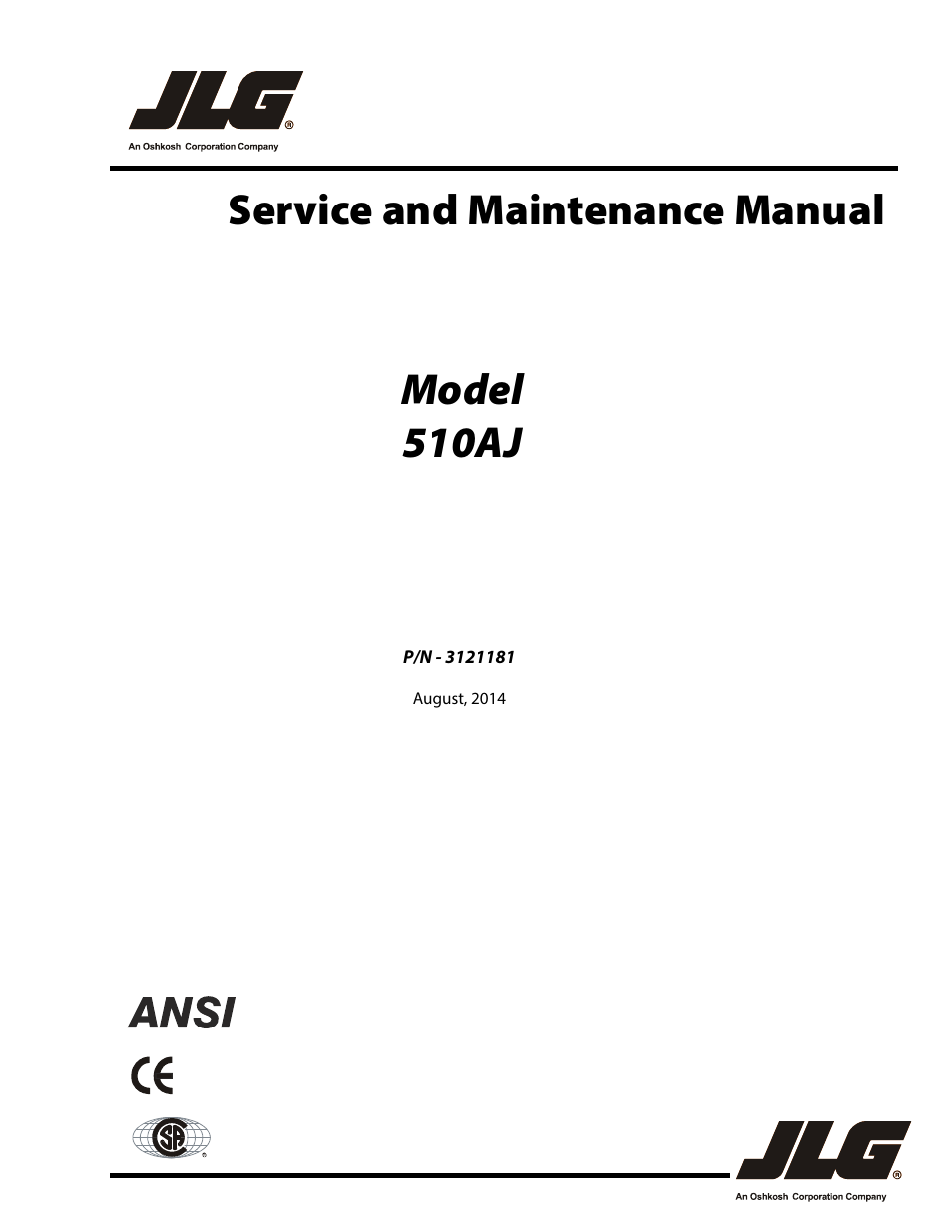 JLG 510AJ Service Manual User Manual | 402 pages