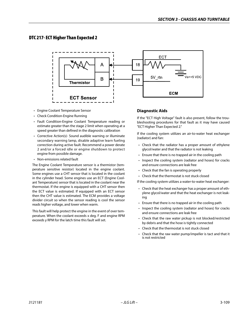 Dtc 217- ect higher than expected 2, Dtc 217- ect higher than expected 2 -109 | JLG 510AJ Service Manual User Manual | Page 151 / 402