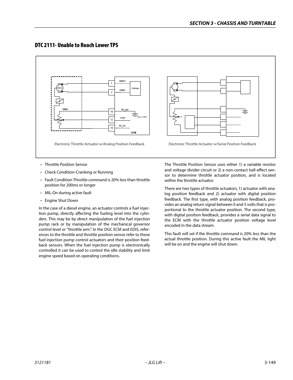 Dtc 2111- unable to reach lower tps, Dtc 2111- unable to reach lower tps -149 | JLG 510AJ Service Manual User Manual | Page 191 / 402