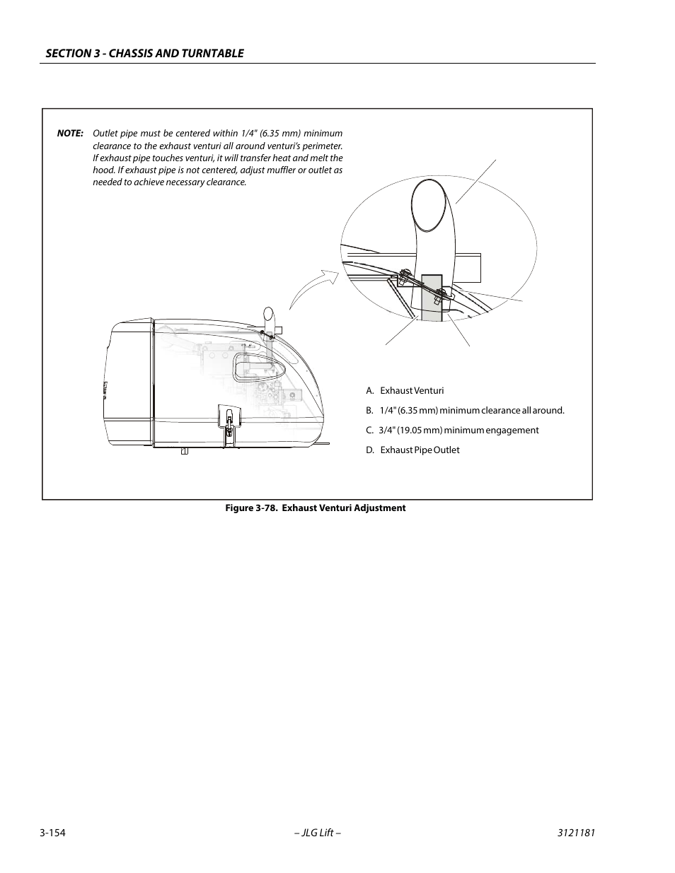 Exhaust venturi adjustment -154, Ab c d | JLG 510AJ Service Manual User Manual | Page 196 / 402