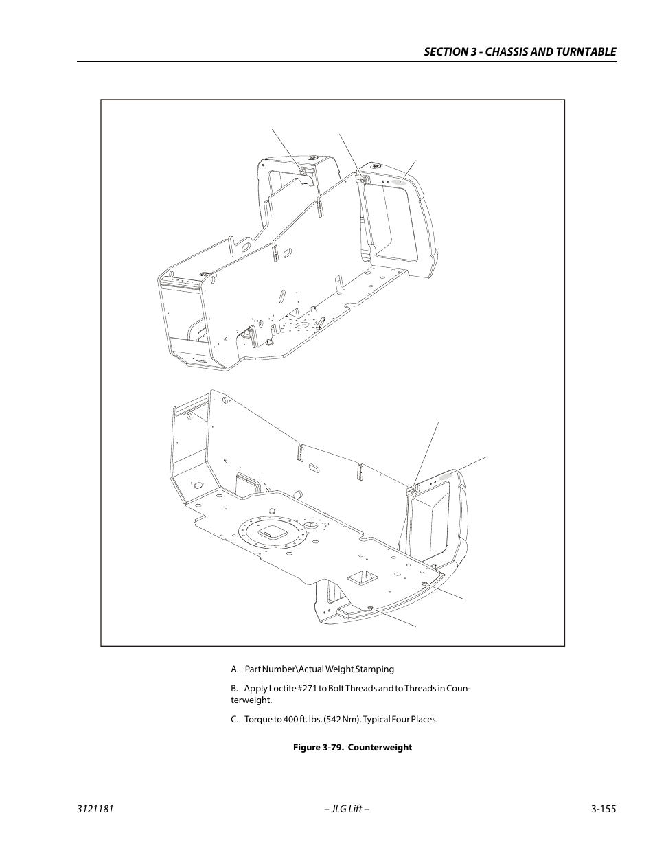 Counterweight -155 | JLG 510AJ Service Manual User Manual | Page 197 / 402