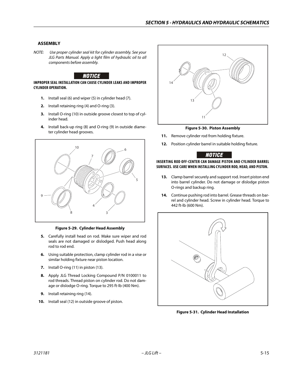 Cylinder head assembly -15, Piston assembly -15, Cylinder head installation -15 | JLG 510AJ Service Manual User Manual | Page 235 / 402