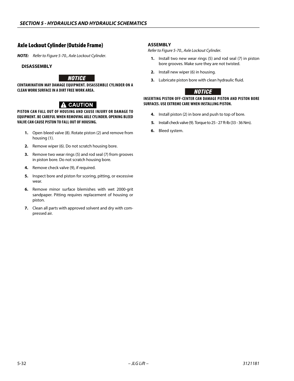 Axle lockout cylinder (outside frame), Axle lockout cylinder (outside frame) -32 | JLG 510AJ Service Manual User Manual | Page 252 / 402