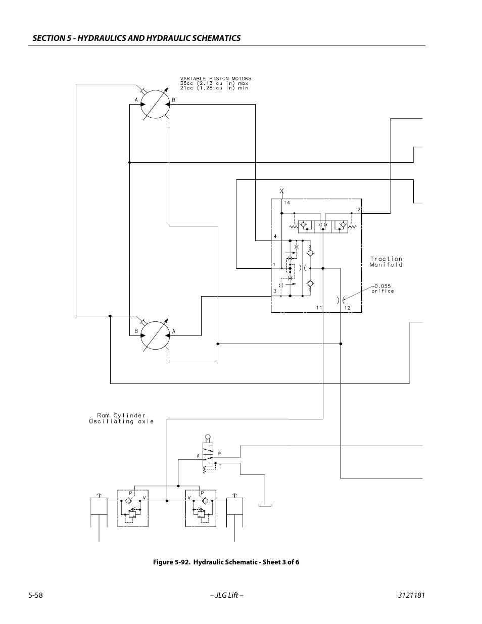 Hydraulic schematic - sheet 3 of 6 -58 | JLG 510AJ Service Manual User Manual | Page 278 / 402