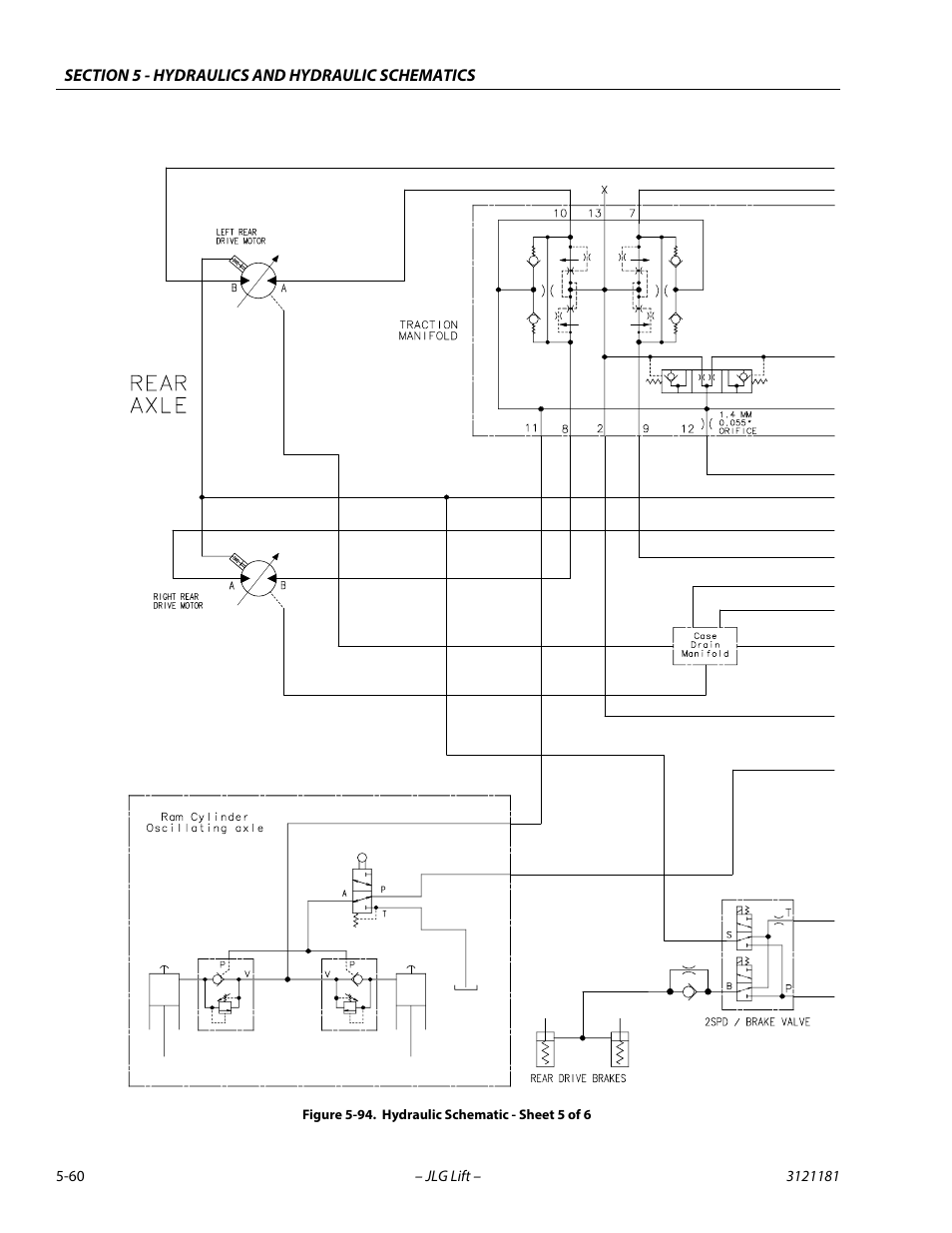 Hydraulic schematic - sheet 5 of 6 -60 | JLG 510AJ Service Manual User Manual | Page 280 / 402