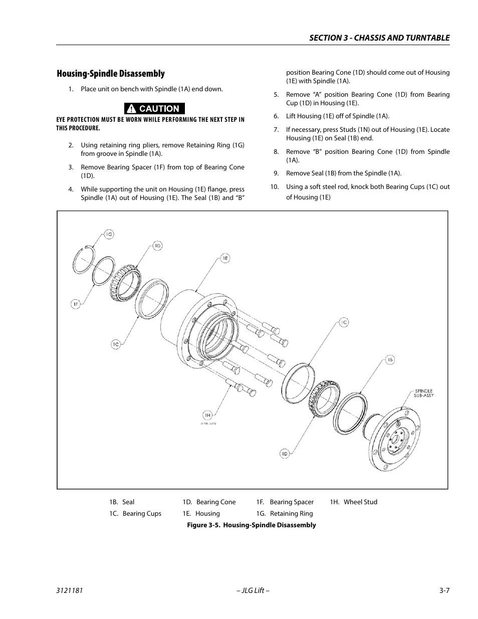 Housing-spindle disassembly, Housing-spindle disassembly -7 | JLG 510AJ Service Manual User Manual | Page 49 / 402