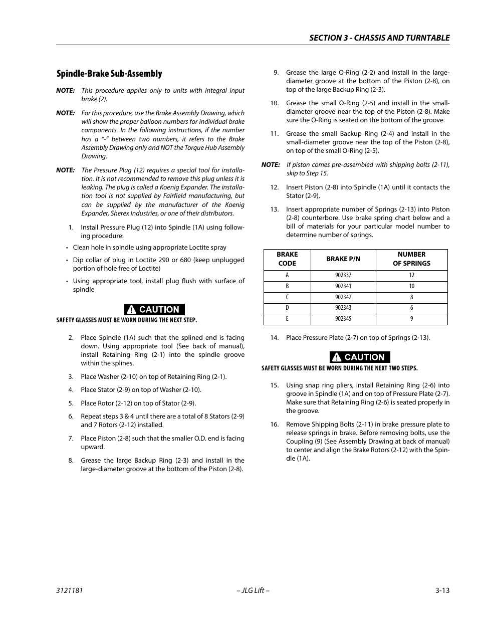 Spindle-brake sub-assembly, Spindle-brake sub-assembly -13 | JLG 510AJ Service Manual User Manual | Page 55 / 402