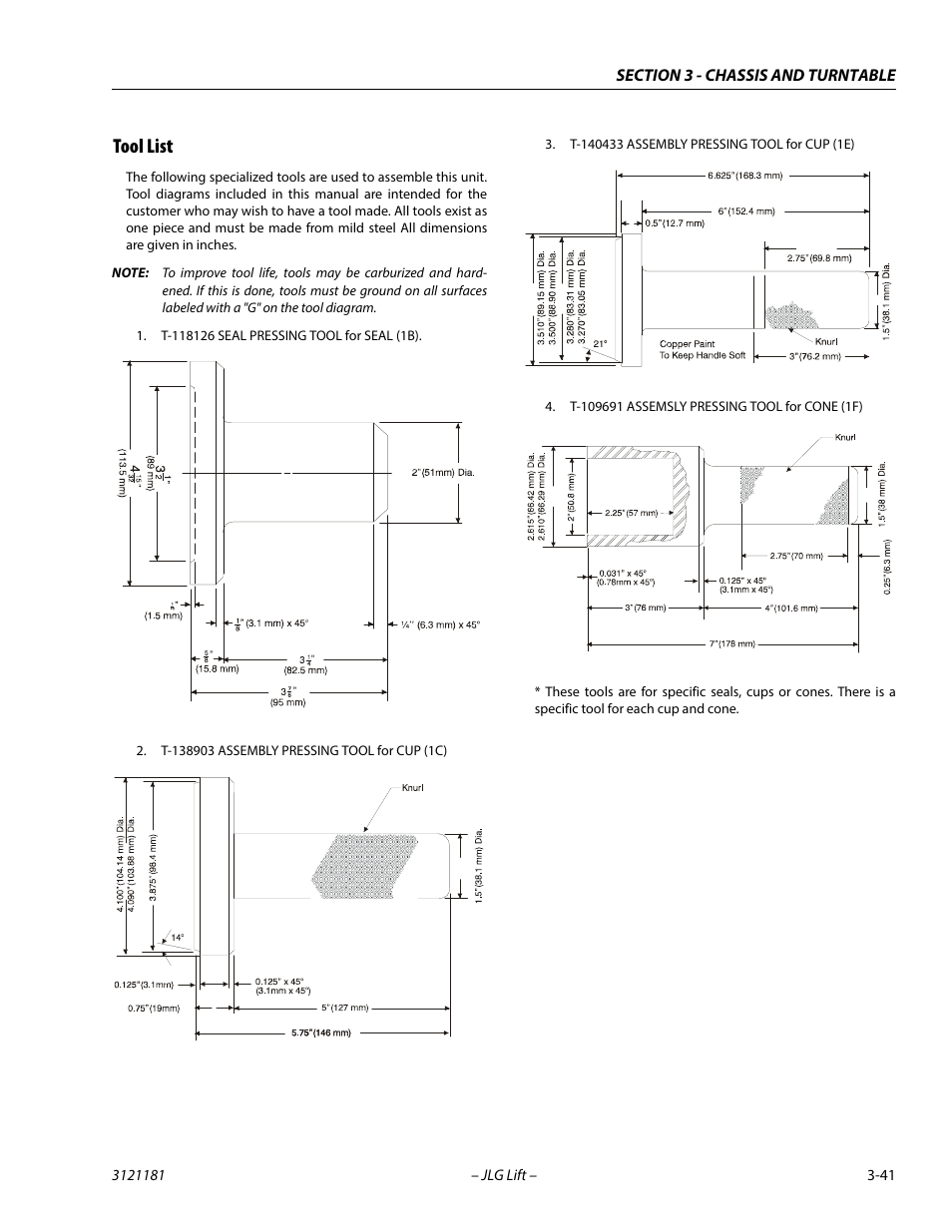 Tool list, Tool list -41 | JLG 510AJ Service Manual User Manual | Page 83 / 402