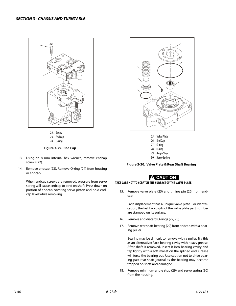 End cap -46, Valve plate & rear shaft bearing -46 | JLG 510AJ Service Manual User Manual | Page 88 / 402