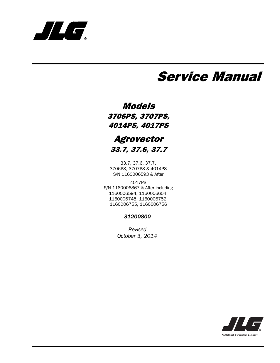 JLG 4017PS Service Manual User Manual | 264 pages
