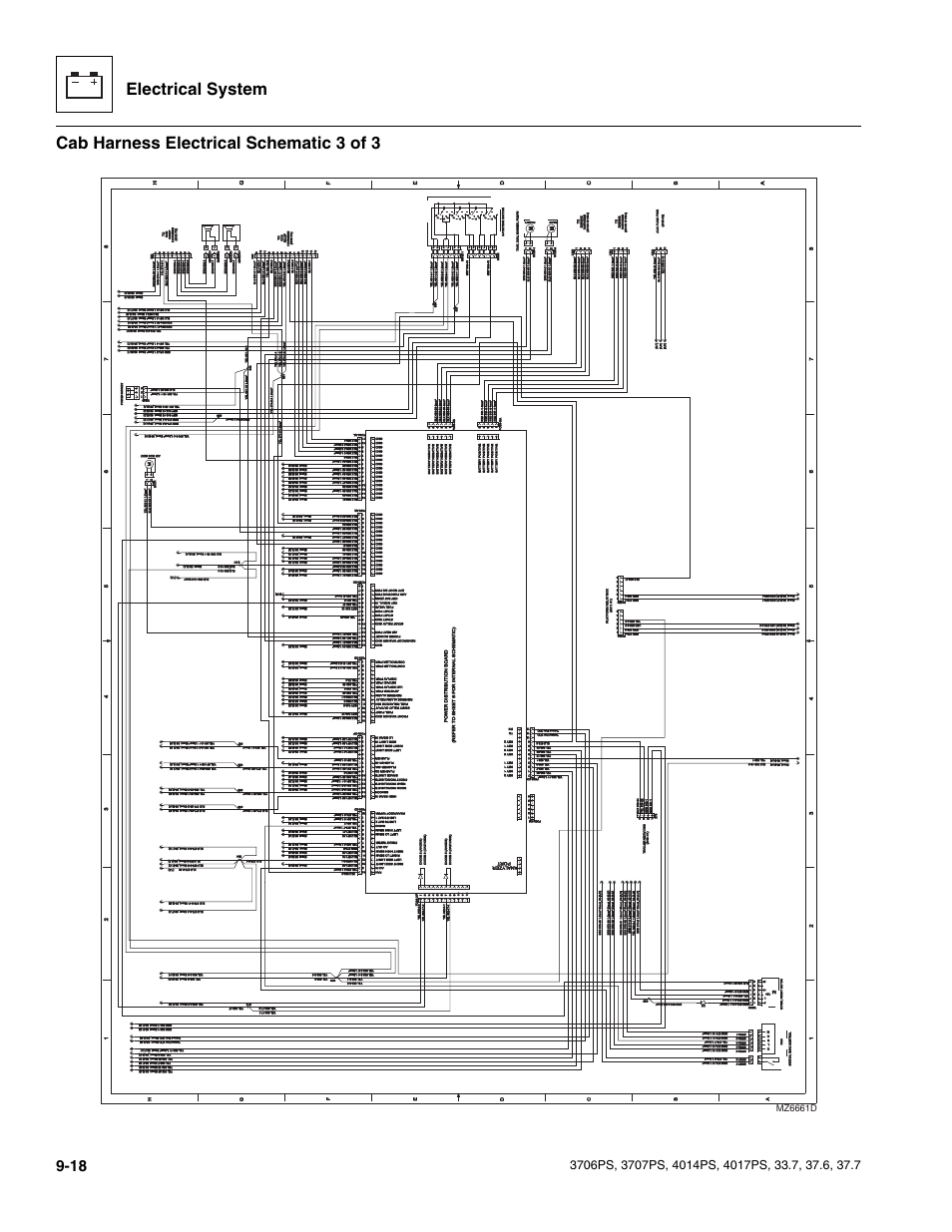 Electrical system, Cab harness electrical schematic 3 of 3, 58b 19a | Mz6661d | JLG 4017PS Service Manual User Manual | Page 176 / 264