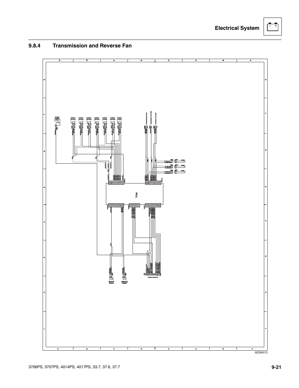 4 transmission and reverse fan, Transmission and reverse fan, Mz6691d | JLG 4017PS Service Manual User Manual | Page 179 / 264