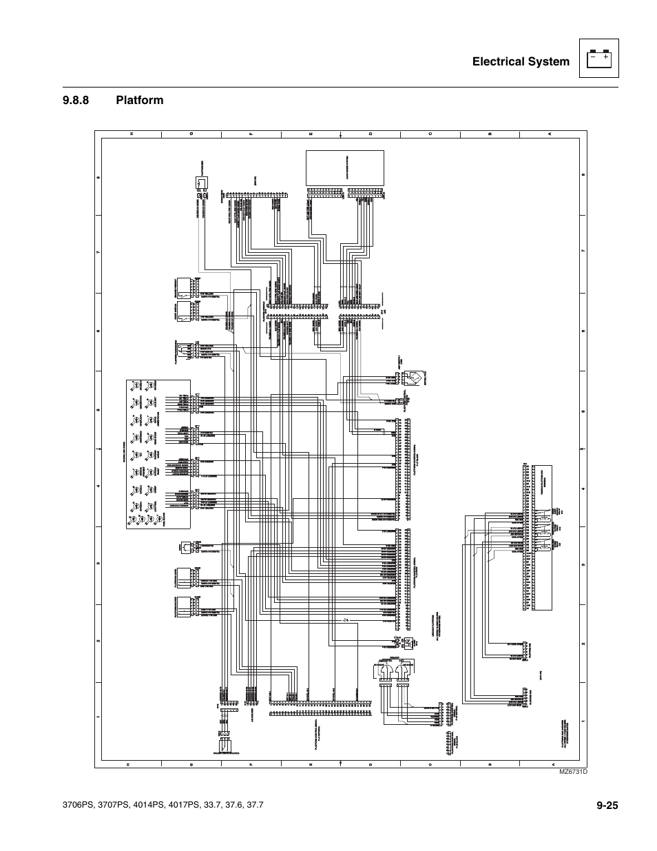 8 platform, Platform, Electrical system 9.8.8 platform | Mz6731d | JLG 4017PS Service Manual User Manual | Page 183 / 264