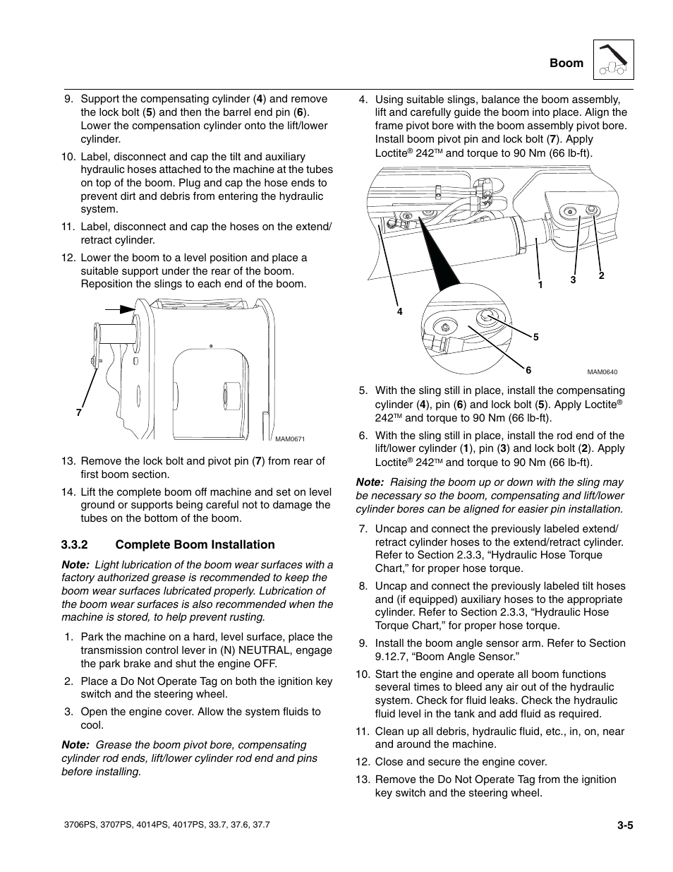 2 complete boom installation, Complete boom installation | JLG 4017PS Service Manual User Manual | Page 43 / 264