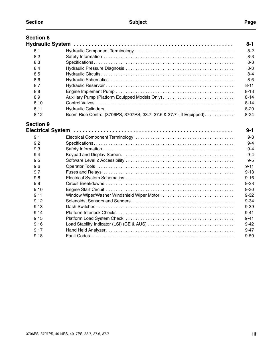 JLG 4017PS Service Manual User Manual | Page 7 / 264