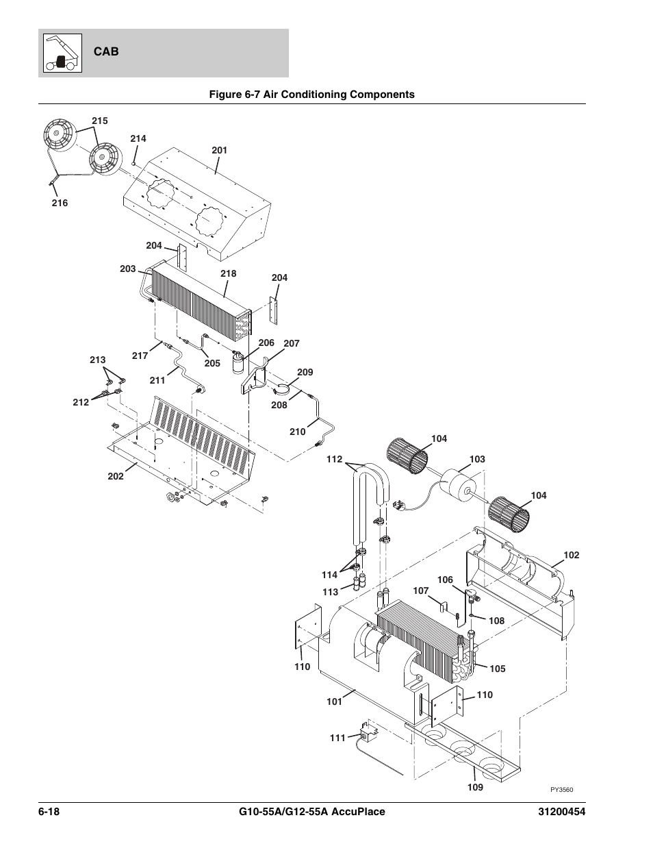 Figure 6-7 air conditioning components, Air conditioning components -18, N), (see figure 6-7 for details) | JLG G12-55A AccuPlace Parts Manual User Manual | Page 196 / 336