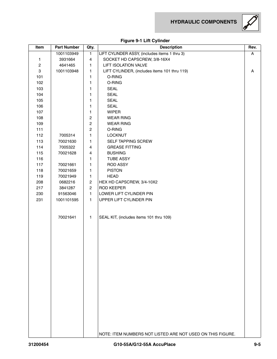 JLG G12-55A AccuPlace Parts Manual User Manual | Page 239 / 336