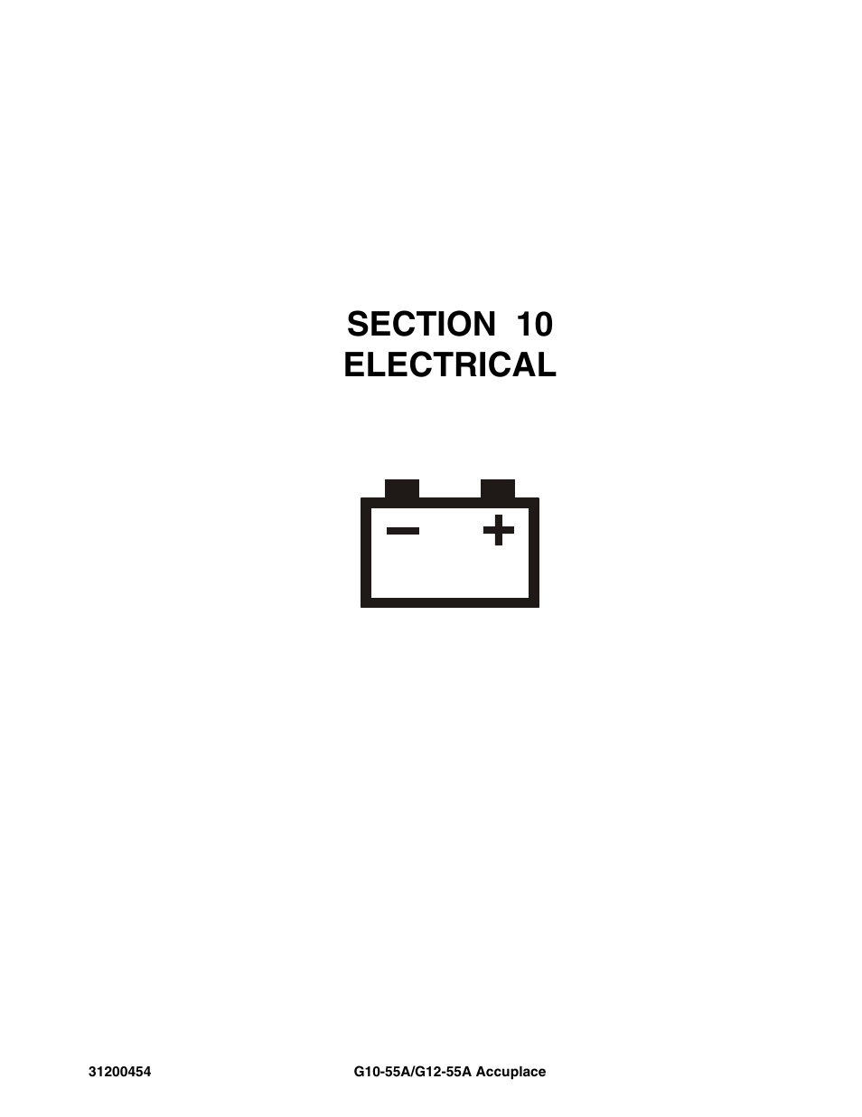 Section 10 electrical, Section 10, Electrical -1 | JLG G12-55A AccuPlace Parts Manual User Manual | Page 277 / 336