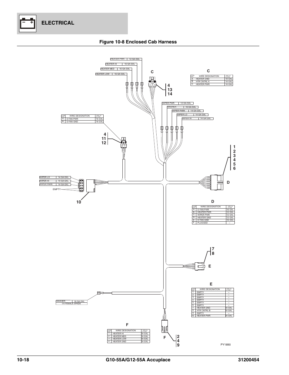 Figure 10-8 enclosed cab harness, Enclosed cab harness -20, N), (see figure 10-8 for details) | Electrical | JLG G12-55A AccuPlace Parts Manual User Manual | Page 294 / 336