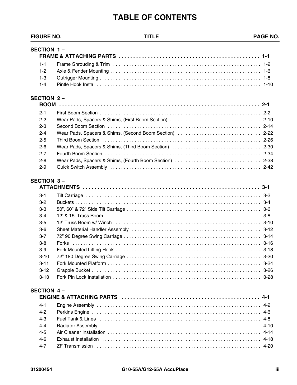 JLG G12-55A AccuPlace Parts Manual User Manual | Page 5 / 336