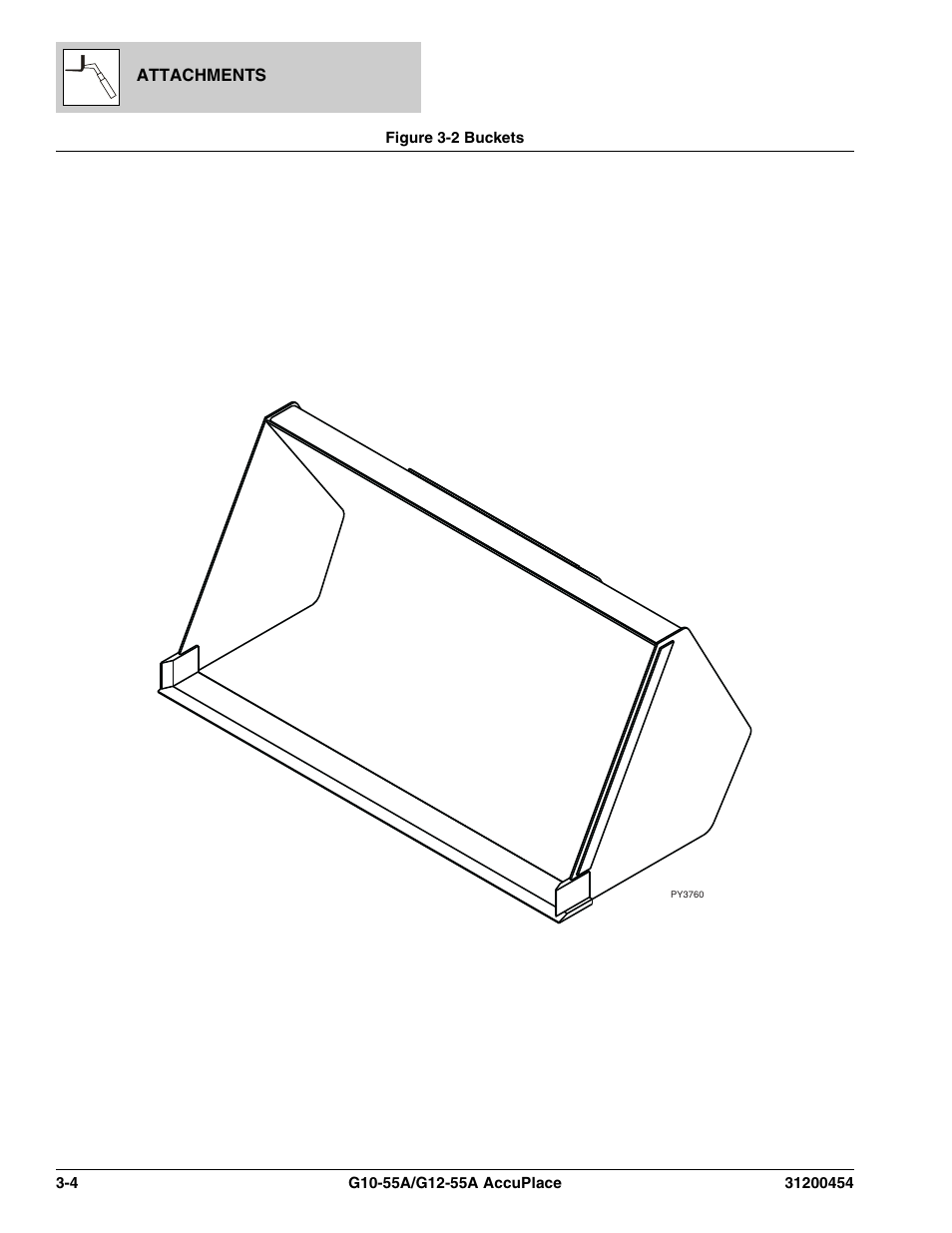 Figure 3-2 buckets, Buckets -4 | JLG G12-55A AccuPlace Parts Manual User Manual | Page 68 / 336