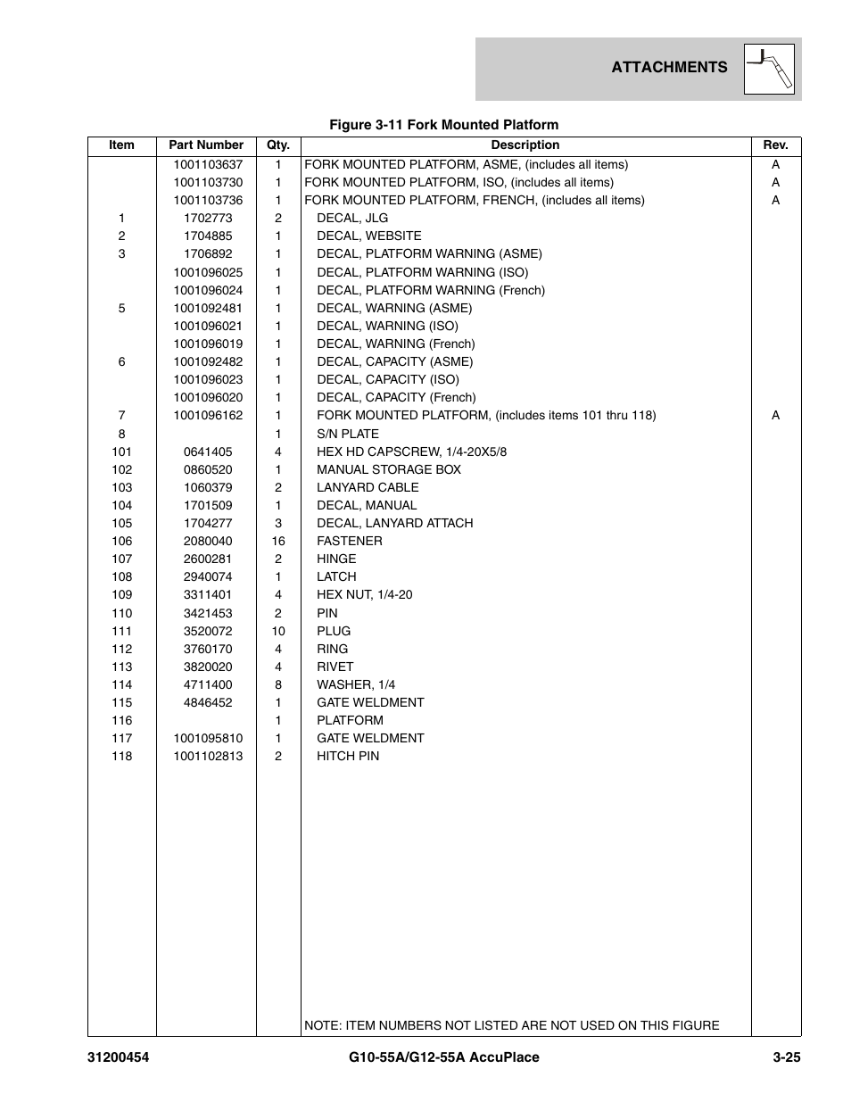 JLG G12-55A AccuPlace Parts Manual User Manual | Page 89 / 336