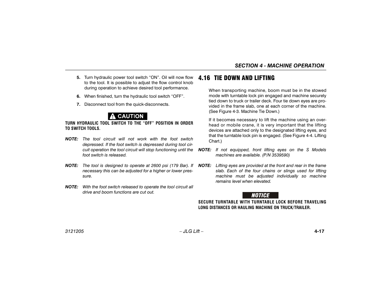 16 tie down and lifting, 16 tie down and lifting -17 | JLG 660SJ Operator Manual User Manual | Page 75 / 150
