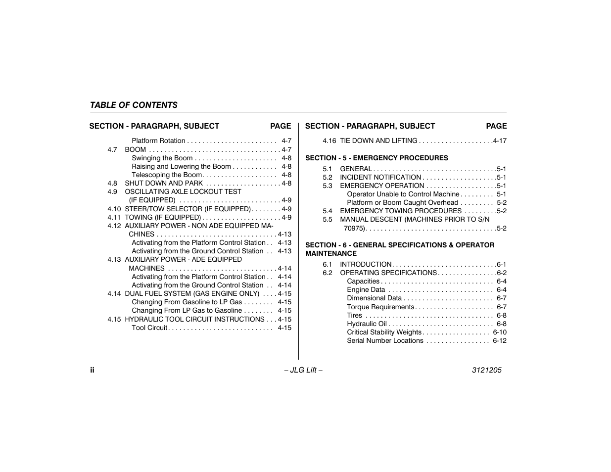 JLG 660SJ Operator Manual User Manual | Page 8 / 150