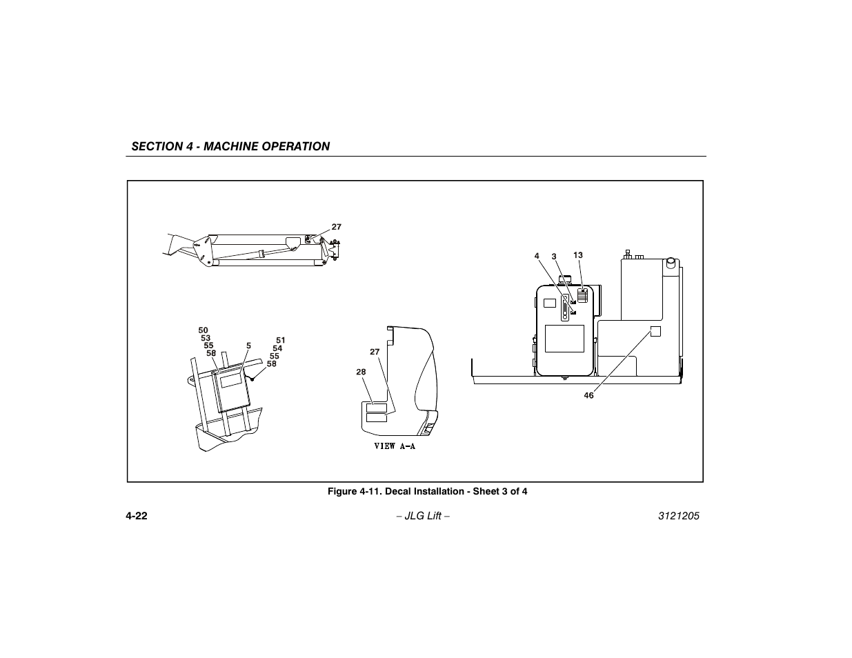 11. decal installation - sheet 3 of 4 -22 | JLG 660SJ Operator Manual User Manual | Page 80 / 150