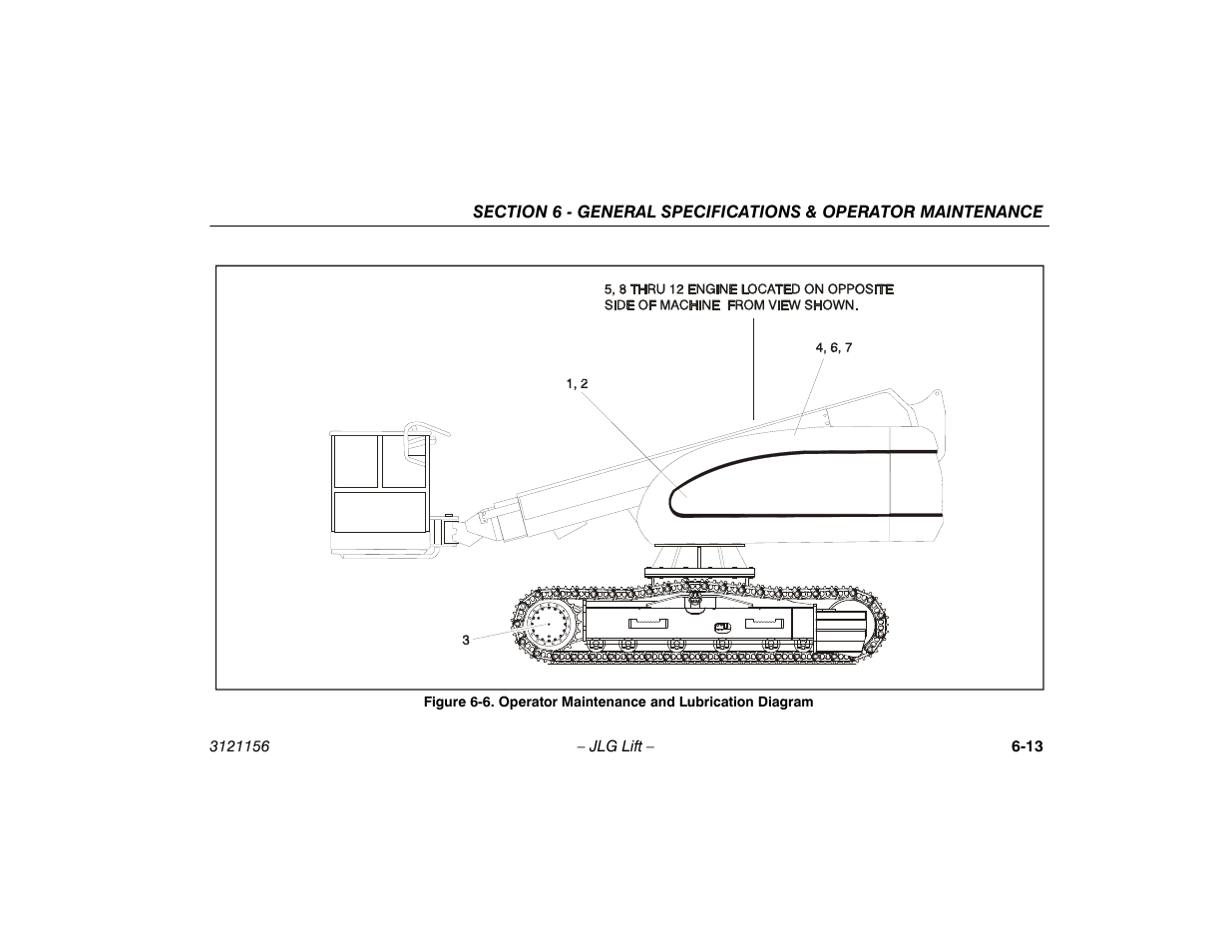 Operator maintenance and lubrication diagram. 6-13 | JLG 600SC_660SJC Operator Manual User Manual | Page 107 / 120