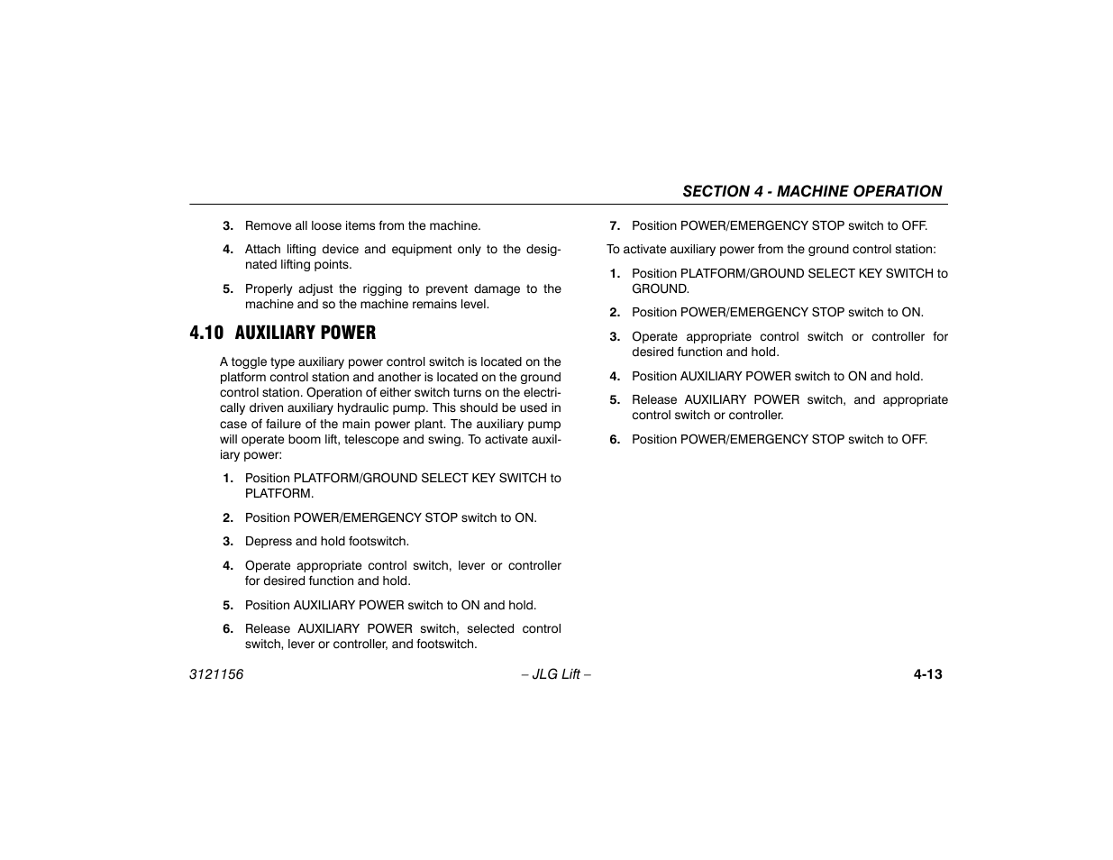 10 auxiliary power, 10 auxiliary power -13 | JLG 600SC_660SJC Operator Manual User Manual | Page 67 / 120