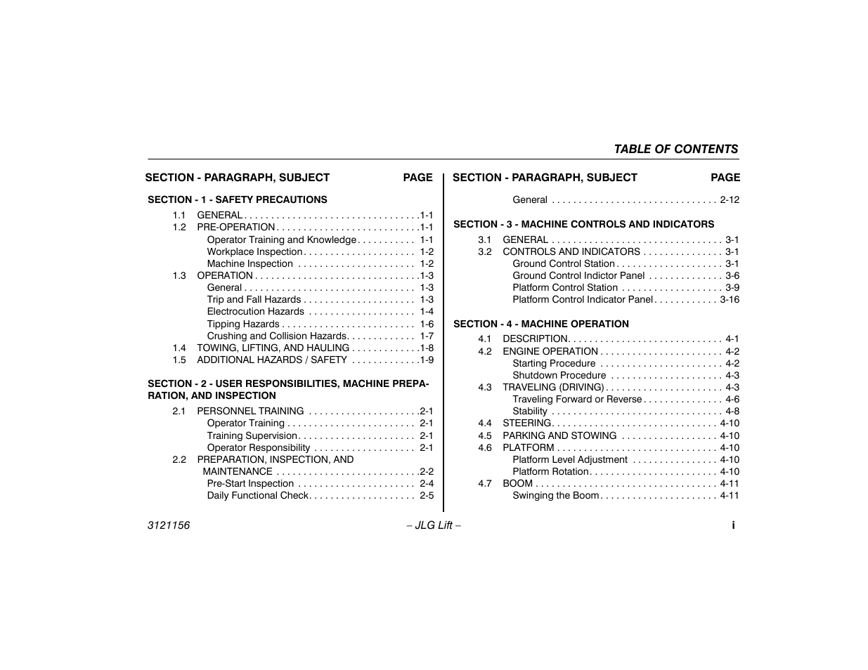 JLG 600SC_660SJC Operator Manual User Manual | Page 7 / 120