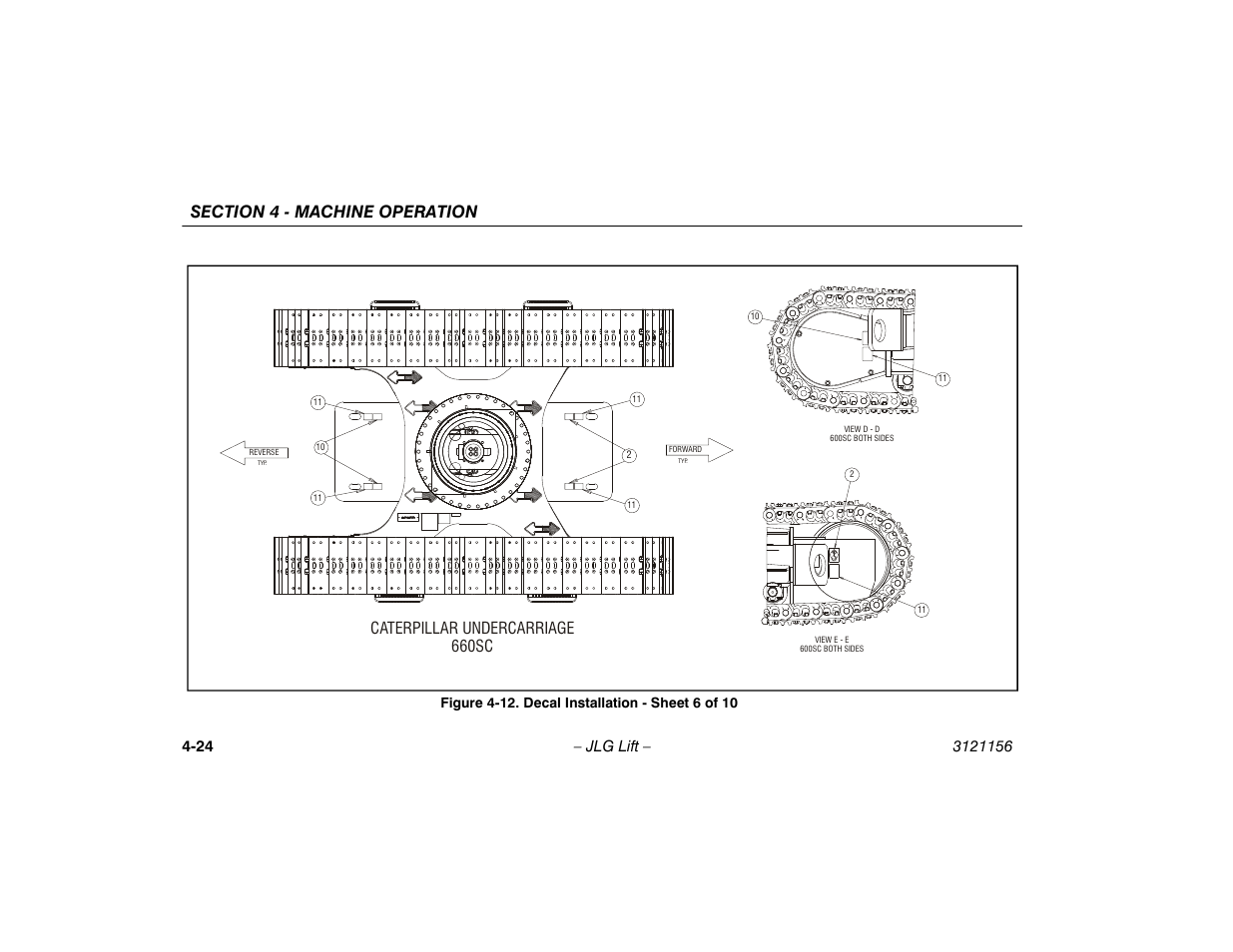 12. decal installation - sheet 6 of 10 -24, Caterpillar undercarriage 660sc | JLG 600SC_660SJC Operator Manual User Manual | Page 78 / 120