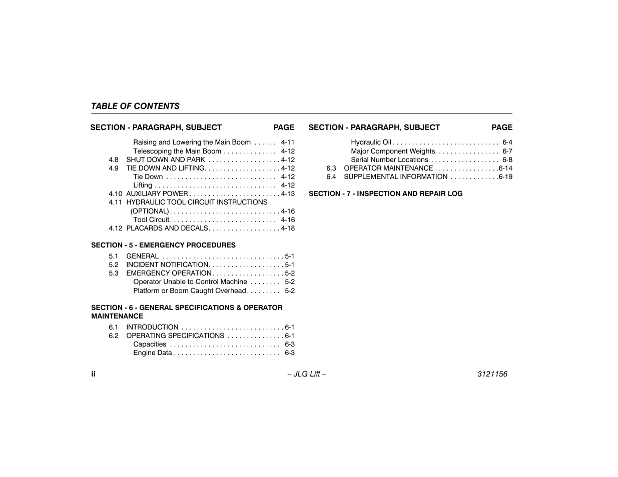 JLG 600SC_660SJC Operator Manual User Manual | Page 8 / 120