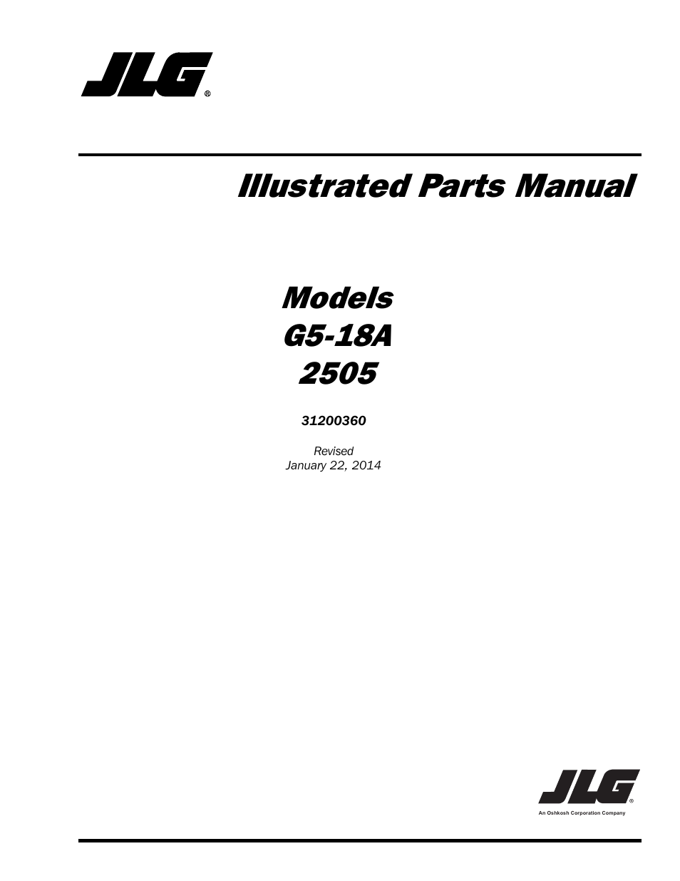 JLG 2505 Parts Manual User Manual | 332 pages