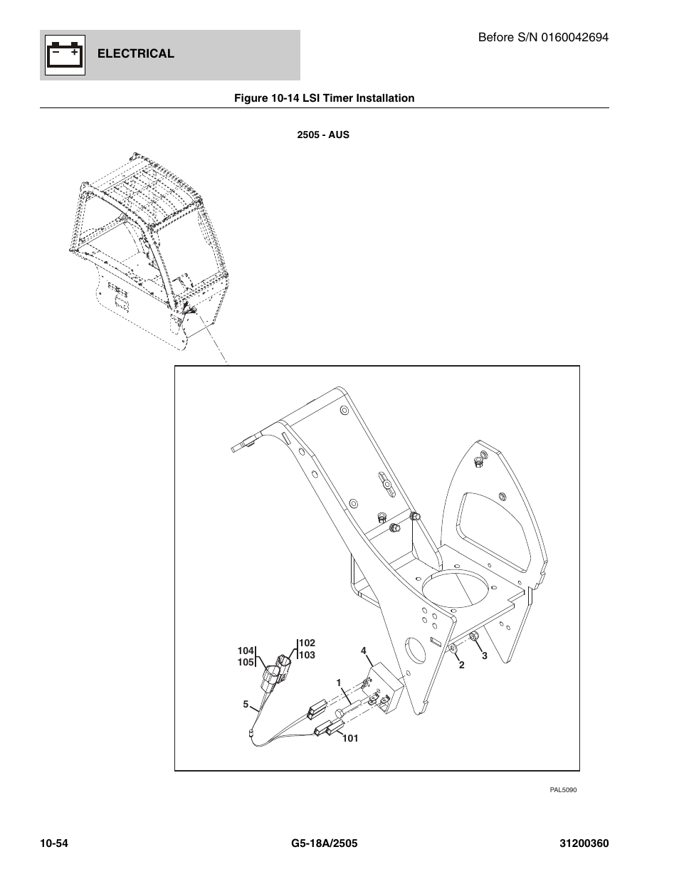 Figure 10-14 lsi timer installation, Lsi timer installation -54 | JLG 2505 Parts Manual User Manual | Page 298 / 332
