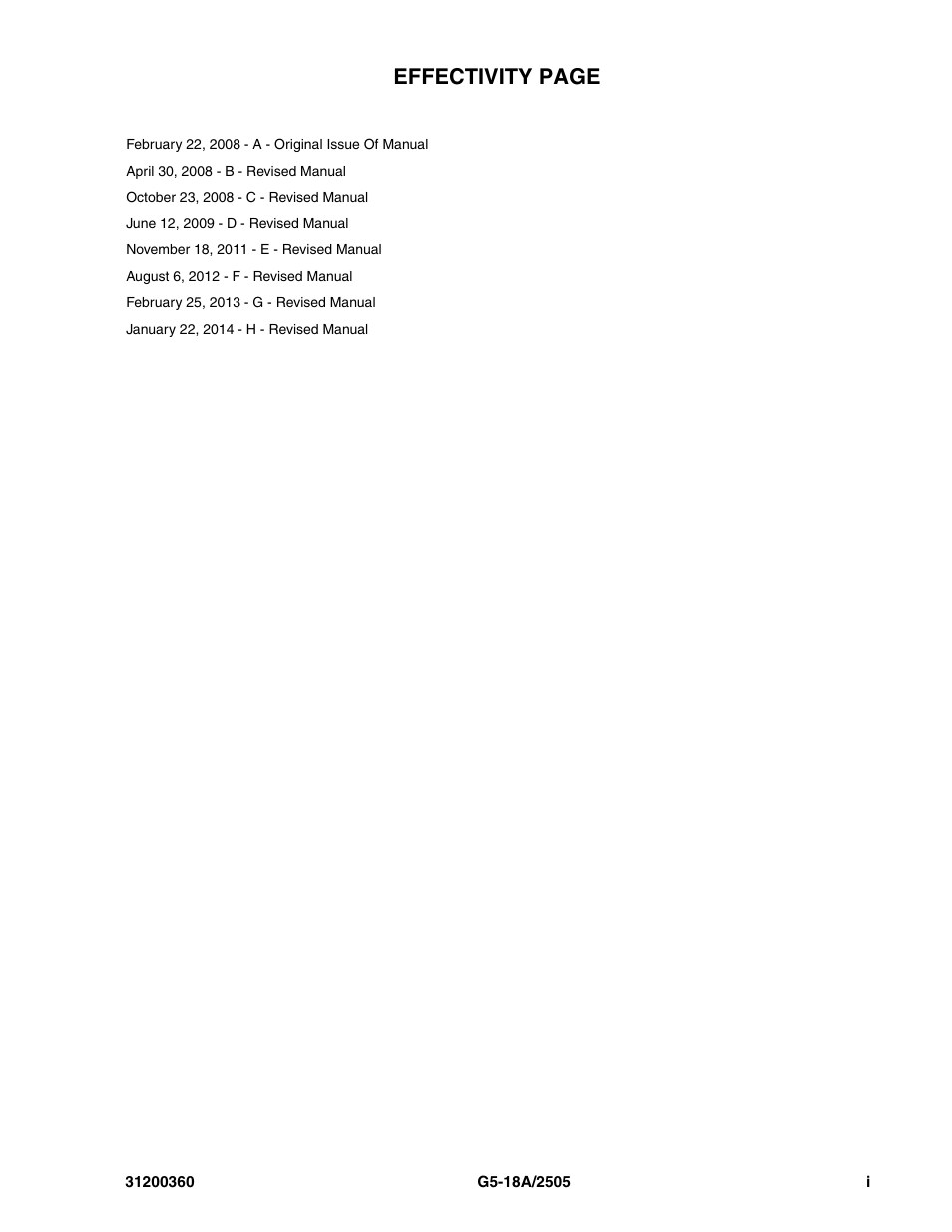 Effectivity page | JLG 2505 Parts Manual User Manual | Page 3 / 332