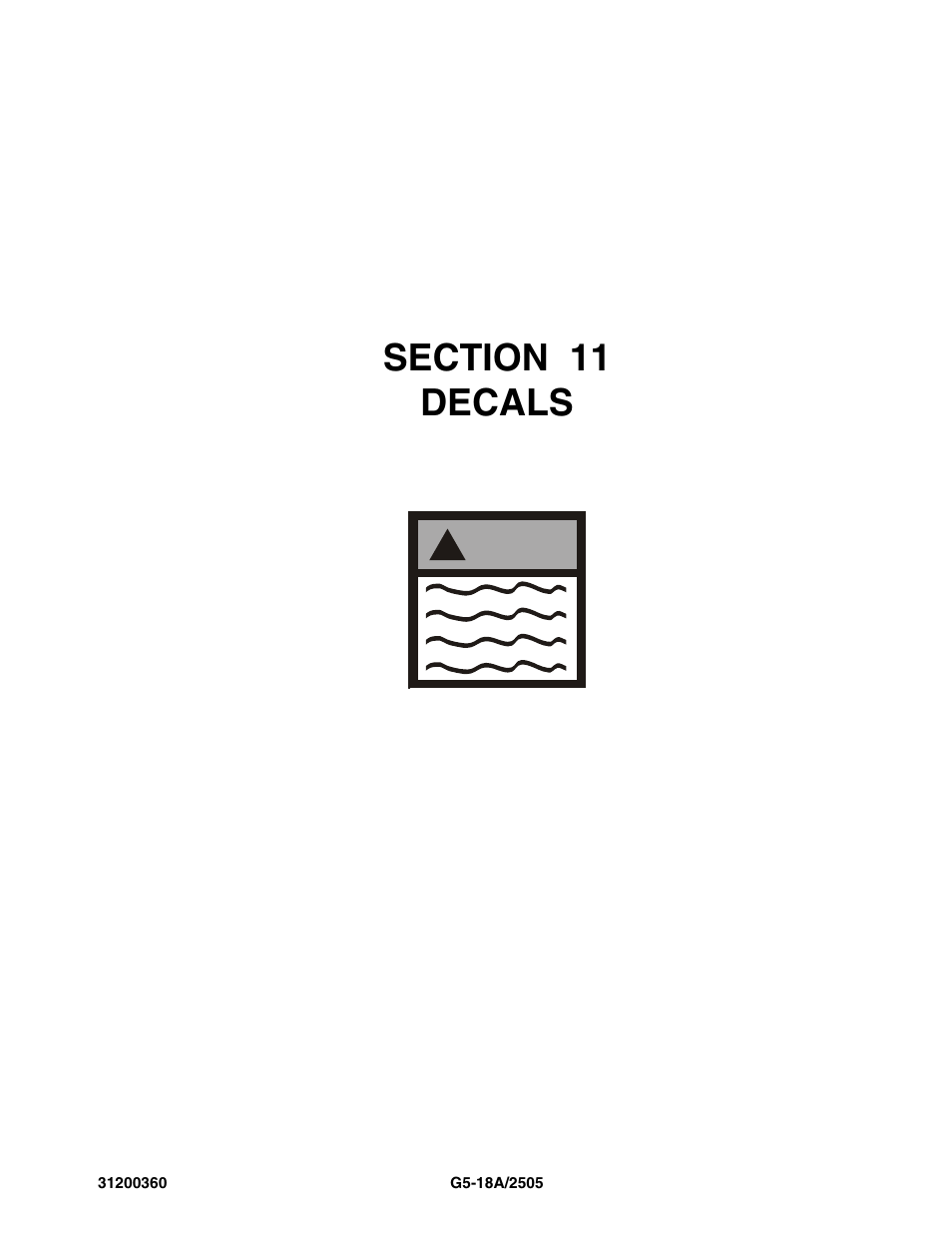 Section 11 decals, Section 11, Decals -1 | JLG 2505 Parts Manual User Manual | Page 311 / 332