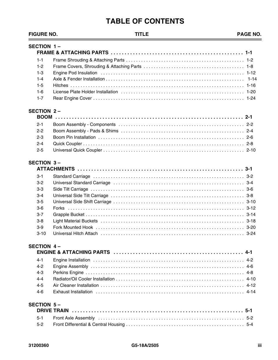 JLG 2505 Parts Manual User Manual | Page 5 / 332