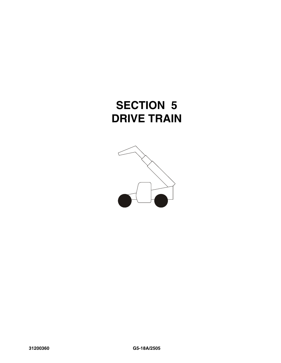 Section 5 drive train, Section 5, Drive train -1 | JLG 2505 Parts Manual User Manual | Page 89 / 332
