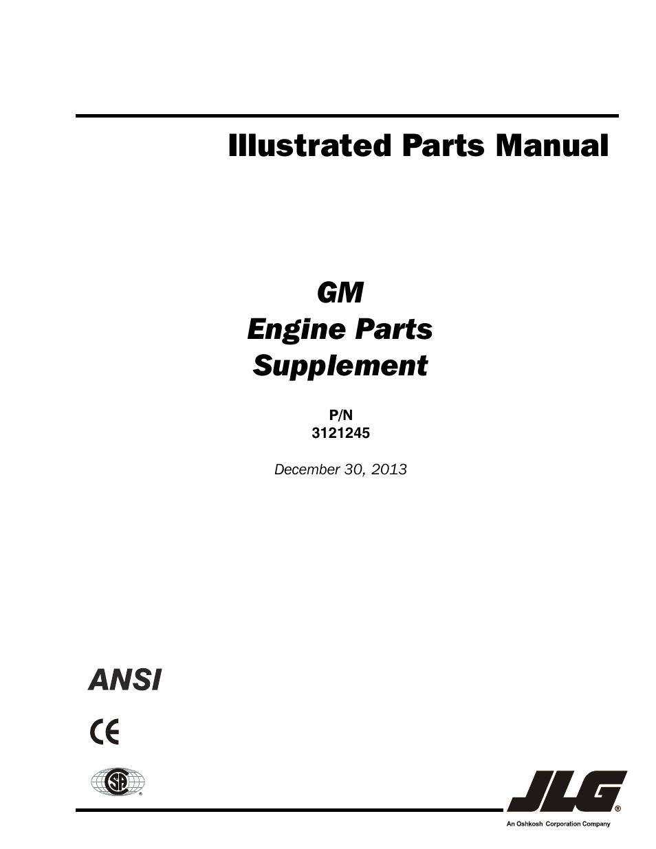 JLG GM Engine Supplements User Manual | 100 pages